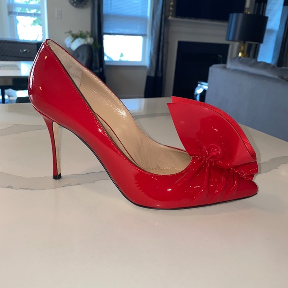 New* Sergio Rossi Red Pump Stiletto US Size 7.5 - Picture 2 of 10